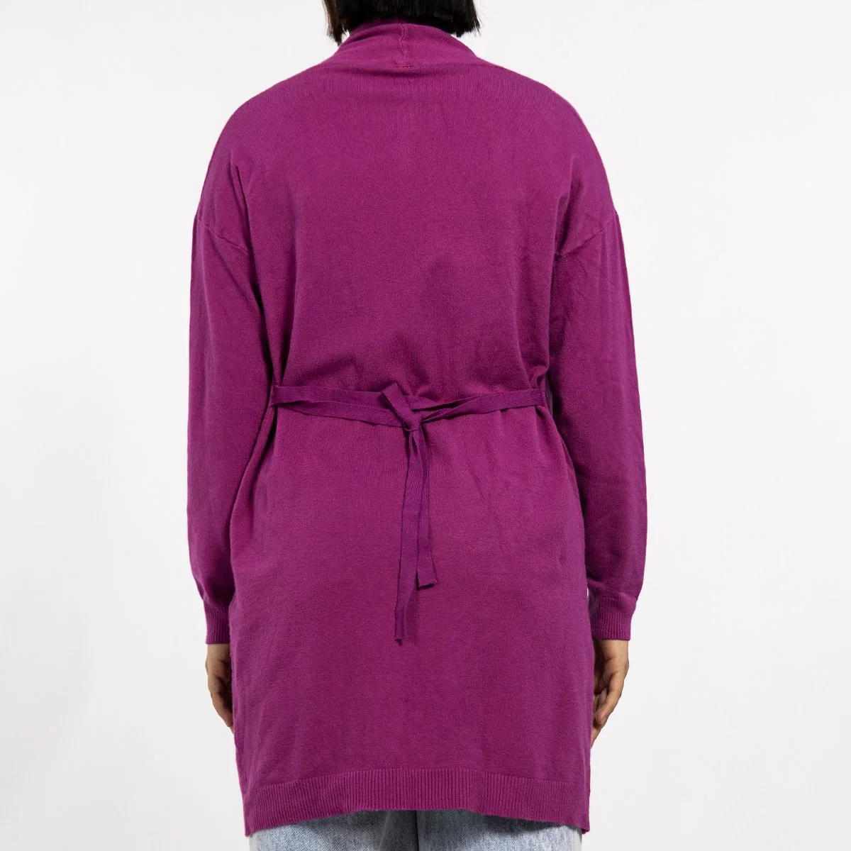 Roxo desde meados de Manga Longa Suéter Casual Cardigan leves para as mulheres