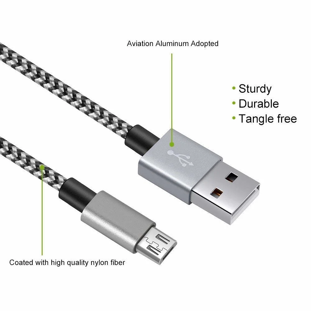 Nylon tressé de gros 2A La charge rapide pour les accessoires pour téléphones Android