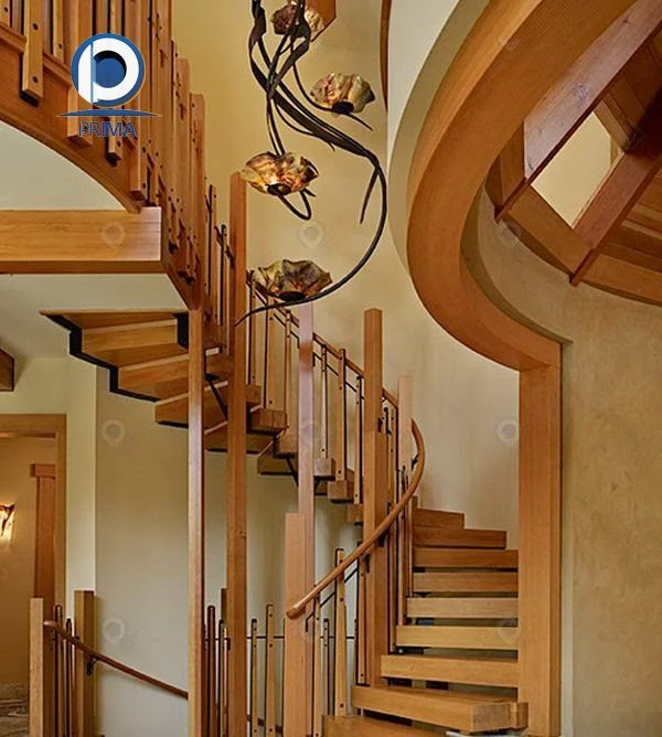Prima High-end moderno Interior de madera escalera flotante Diseño para Uso doméstico