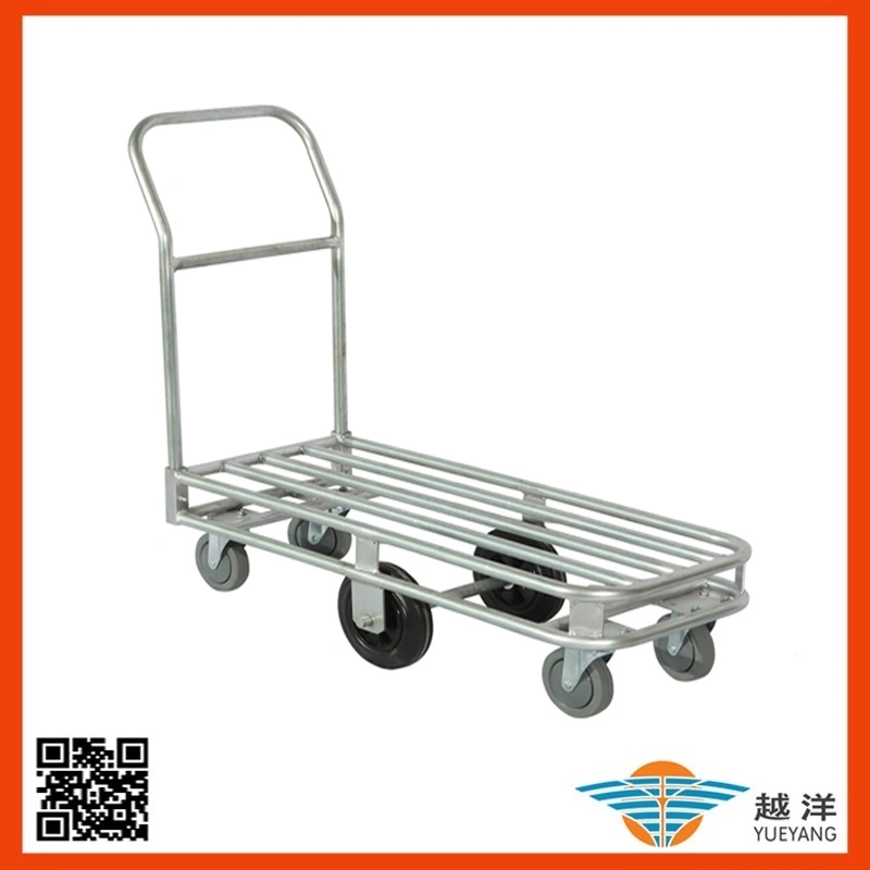 Heavy Duty Platform Hand Trolley with 6 Wheels for Use on Commercial Sites and Warehouses