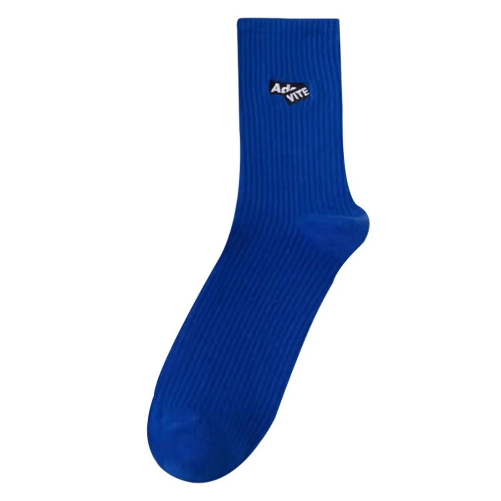 High quality/High cost performance Crew Plain Knit Embroidery Logo Custom Embroidered Cotton Socks