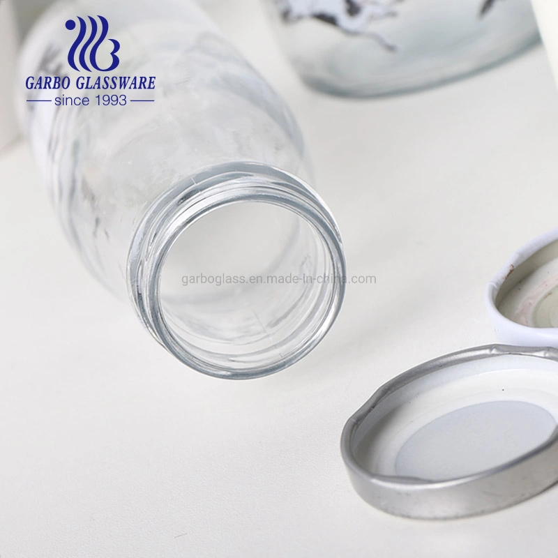 Wholesale/Supplier Milk Glass Bottle 500ml 300ml 550ml Clear Round Empty Rum Spirit Gin Vodka Glass Liquor Water Bottle with Cork Cap