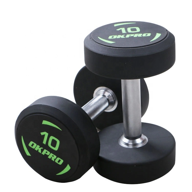 Pesas personalizadas Mayorista/Proveedors Artículos deportivos Body Building Round Dumbbell Pesas Gimnasio Fitness Equipment PU Dumbbell