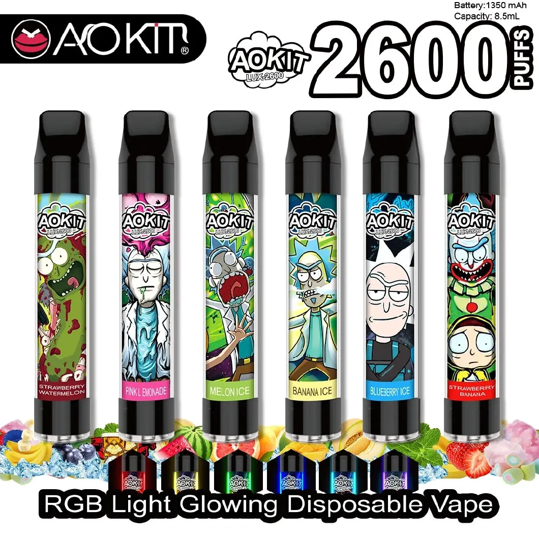 2500 2600 borlas para o mirtilo Ice Mango Ecig sabor de gelo e eletrônicos Caneta Vape descartáveis de cigarros com luz RGB Factory