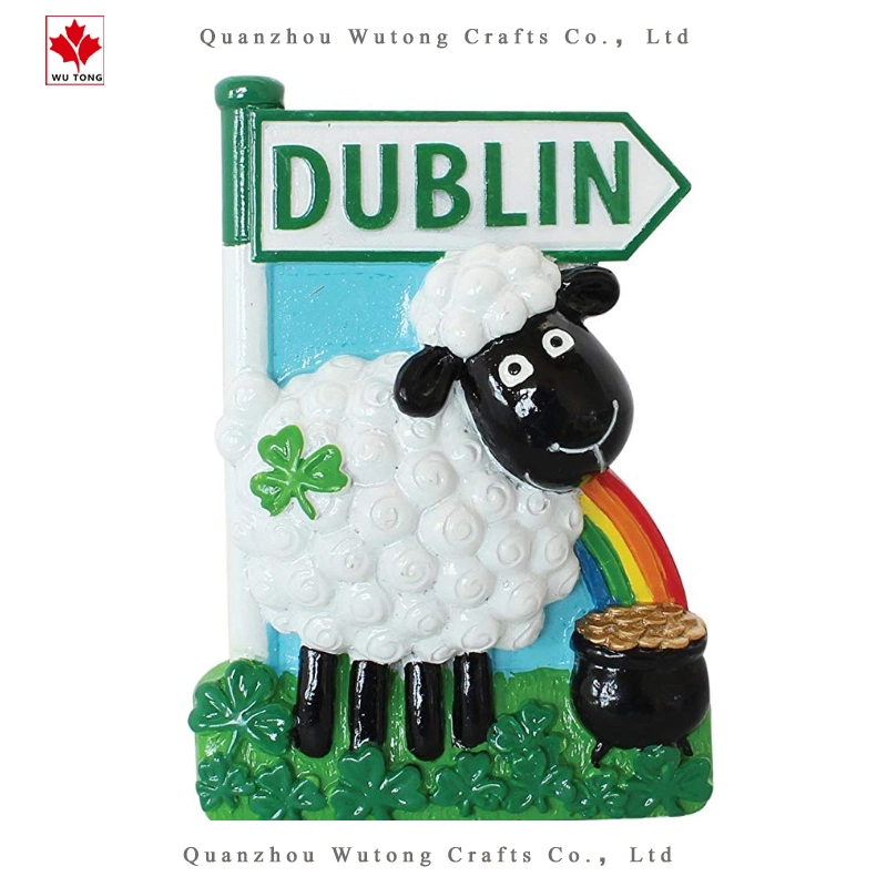 Resin Souvenir Magnet Ireland Feature Cute Figurines Design Resin Fridge Magnet