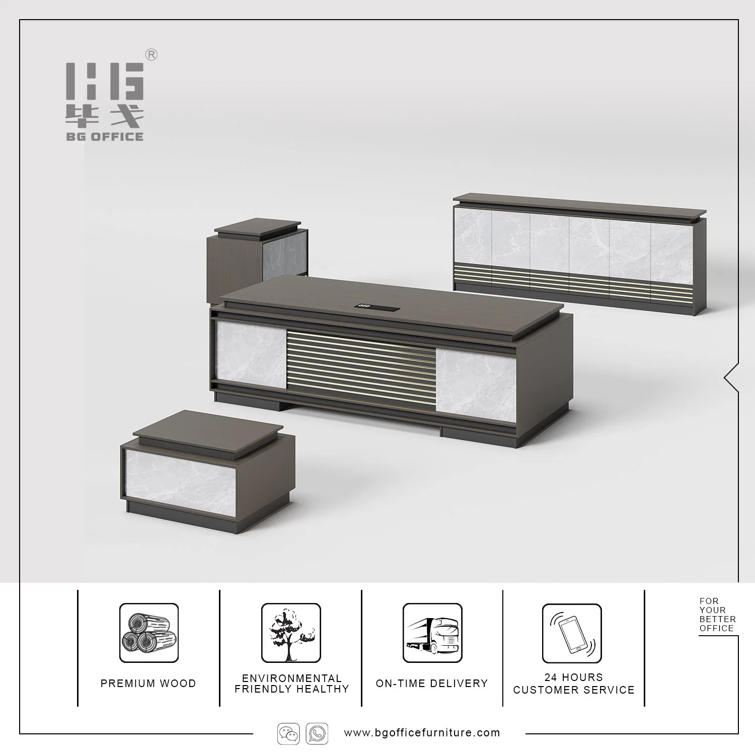 Wholesale/Supplier Luxury Office Desk Furniture MDF Melamine Executive Office Table for Boss/CEO