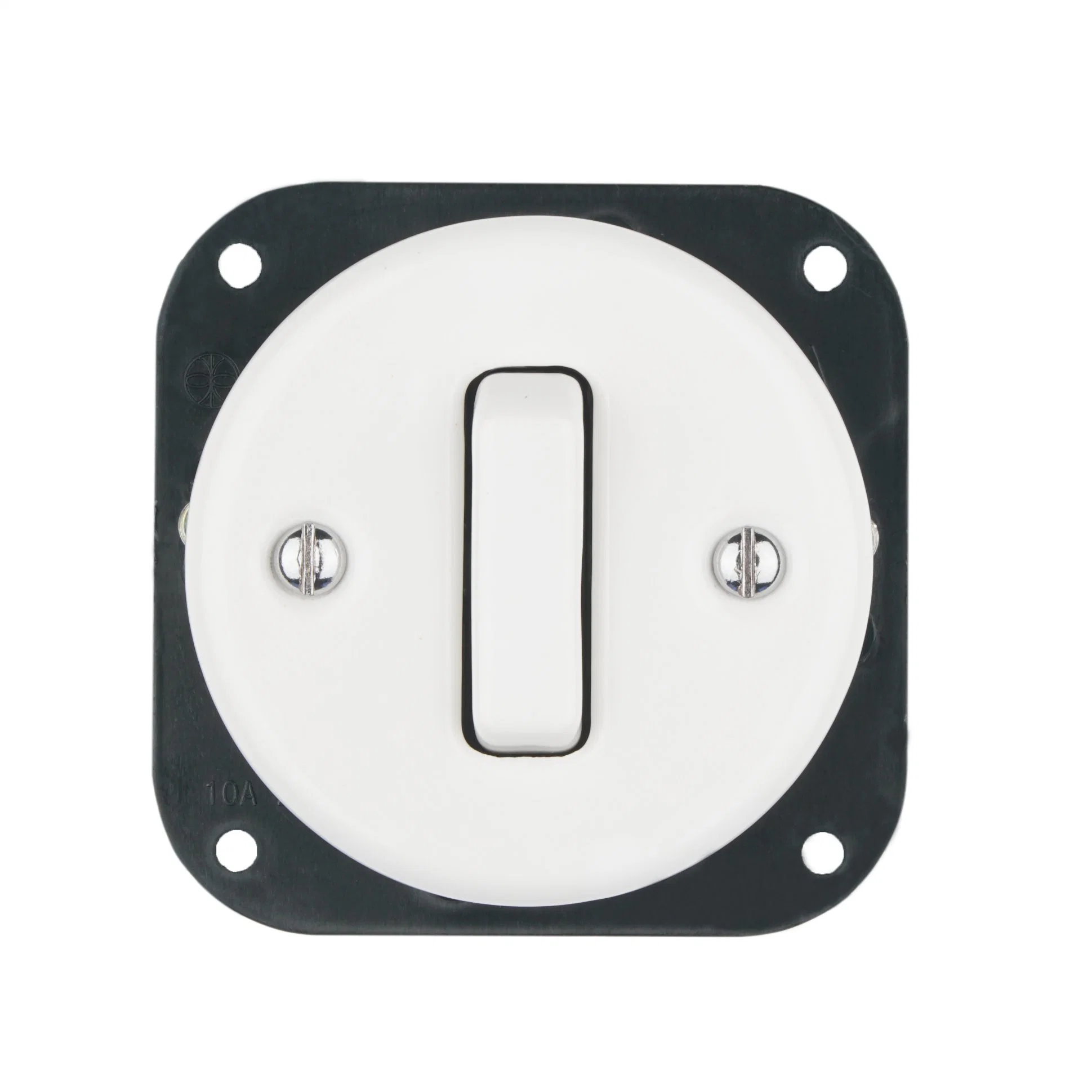 1 Gang 2 Way Style of Simple Household Ceramic Flush Mounted Button Switch