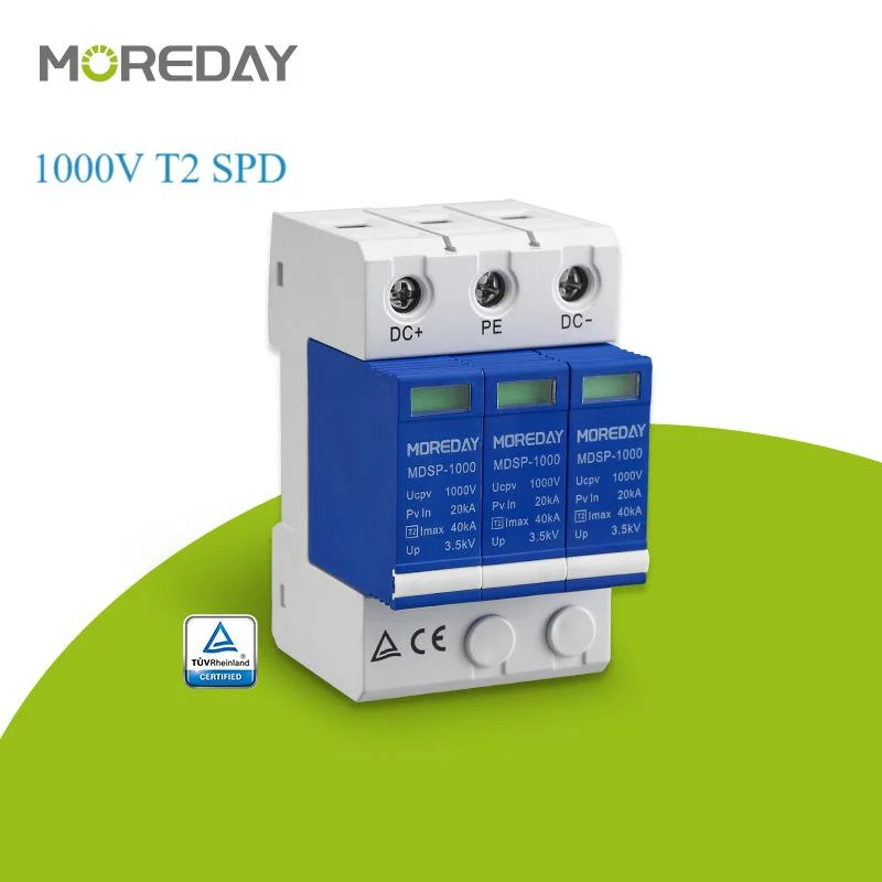 Moreday النوع 2 المعدات الكهربائية Spike Surge Protector 40ka 1500V 3pole 40 20 TUV / CE / CB / CCC / TUV موافقة أستراليا 3 ص