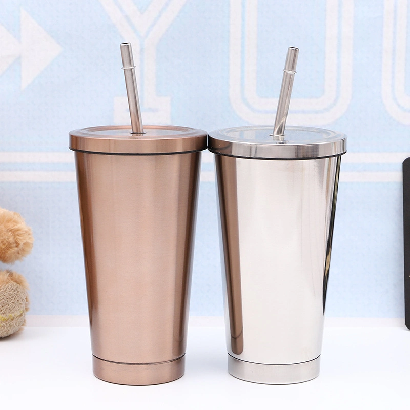 Promotion Modern Jurney Travel Mug with Straw Vacuum Insulated Tumbler Flask 18/8 Stainless Steel Hydro Thermos Cup