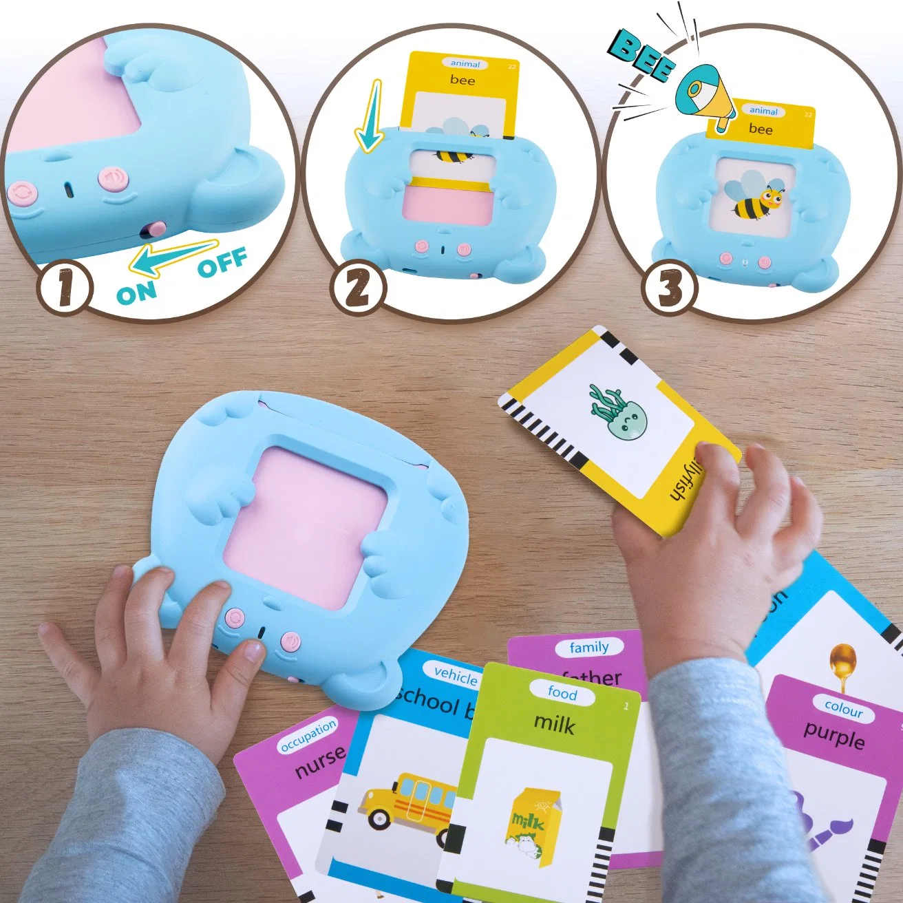 Autism Children Sensory Toys Kids Preschool Learning Speech Therapy Machine Toys Early Educational Cognition Electronic Talking Flash Card with 224 Sight Words