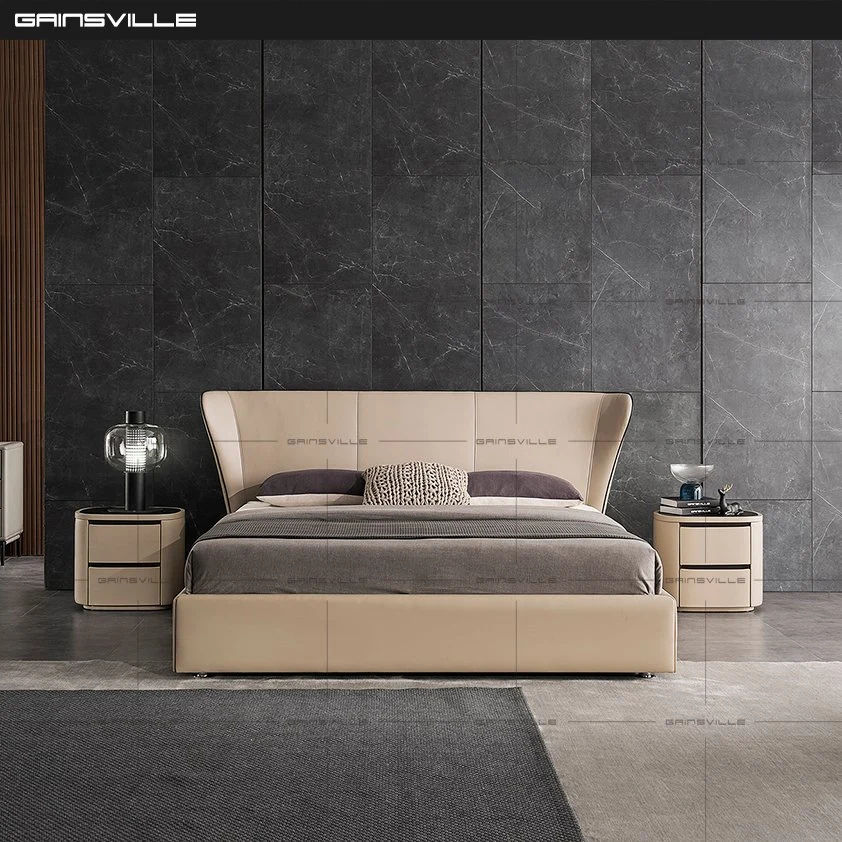 Venta caliente Sofá-Cama doble Cama King size bed cama de cuero de pared Nuevo Hogar Muebles de Dormitorio muebles de estilo moderno en Italia