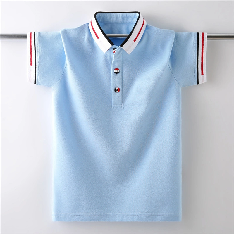 Custom Branded 220 GSM Polyester Spandex Blank Golf Polo Shirts High Quality Wholesale Boys Children Polo T-Shirts