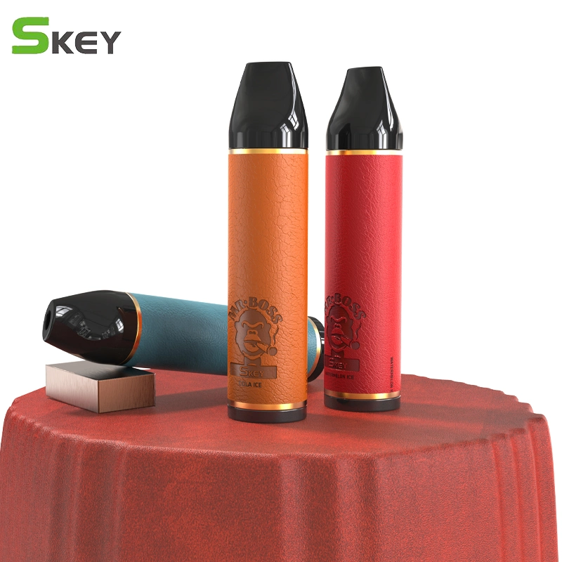 Commerce de gros Vape jetables en cuir Skey Mr Boss 5000 bouffées 5 % de la nicotine 13,5 ml de jus d'E-6000mAh rechargeable e-cigarette de type stylo