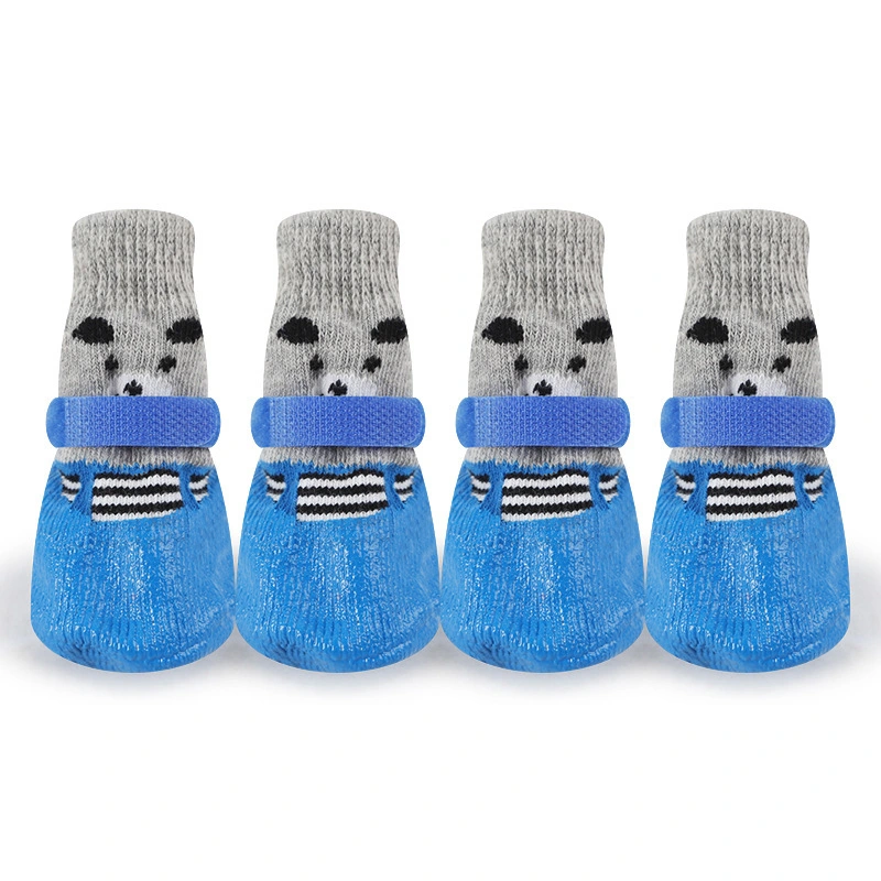 Pet Shoes Socks Small Dog Teddy Outdoor Waterproof Winter Cold Insulation Wear-Resistant Skid Shoes