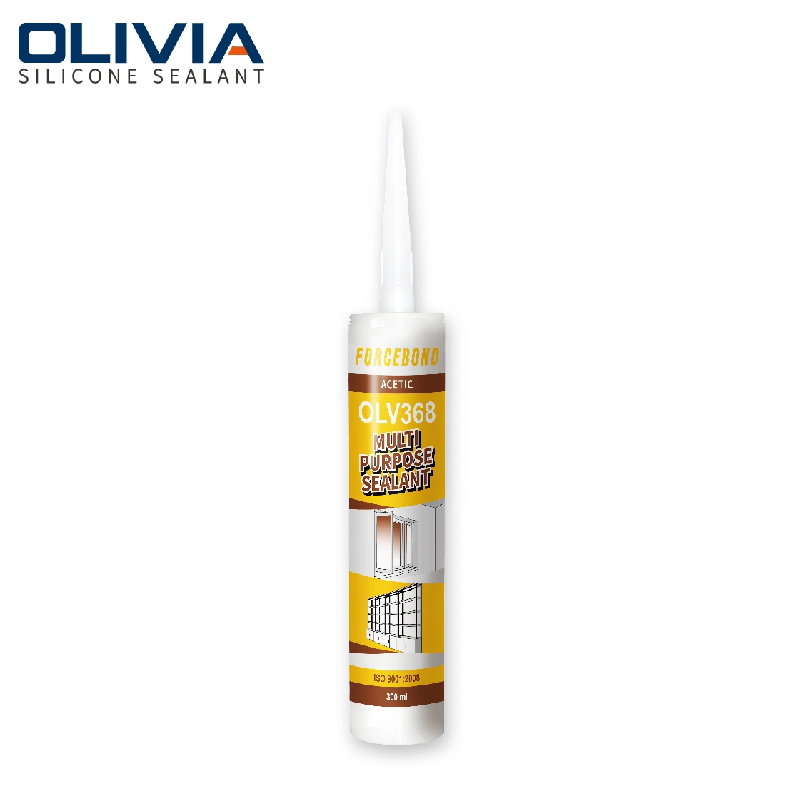 Multi Purpose Gp Olv368 280ml 300ml General Purpose Acetic RTV Silicone Sealant for Glass Window