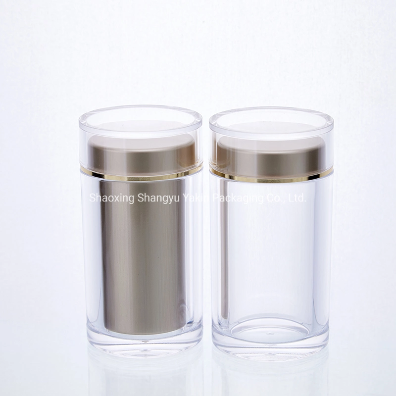 Empty Mini Plastic Single Capsule Packaging Bottles for Medicine Tablets Pill Acrylic Double Wall Luxury Cosmetic Bottle