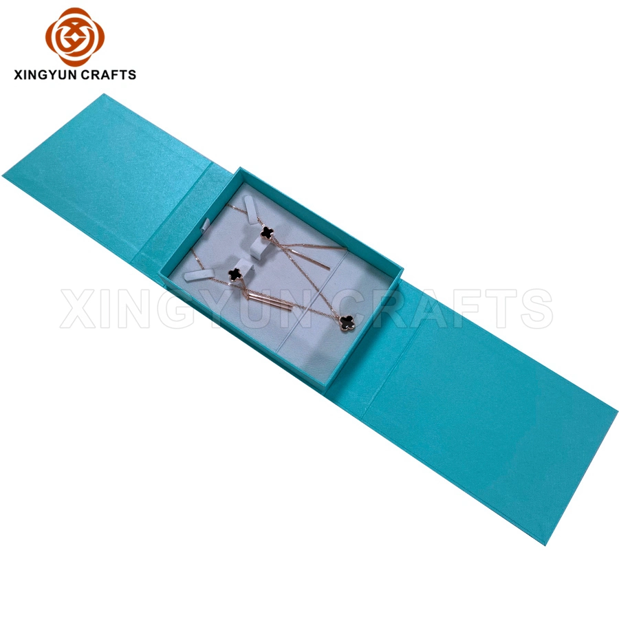 2022 Wholesale/Supplier Craft Tiffany Blue Color Paper Jewelry Sweet Box Magnet Cheap Box