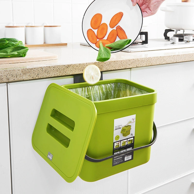 Wholesale/Supplier Simplicity Wall Mounted Waste Bin with Slide Open Kitchen Hanging Trash Bin Waterproof PP ABS