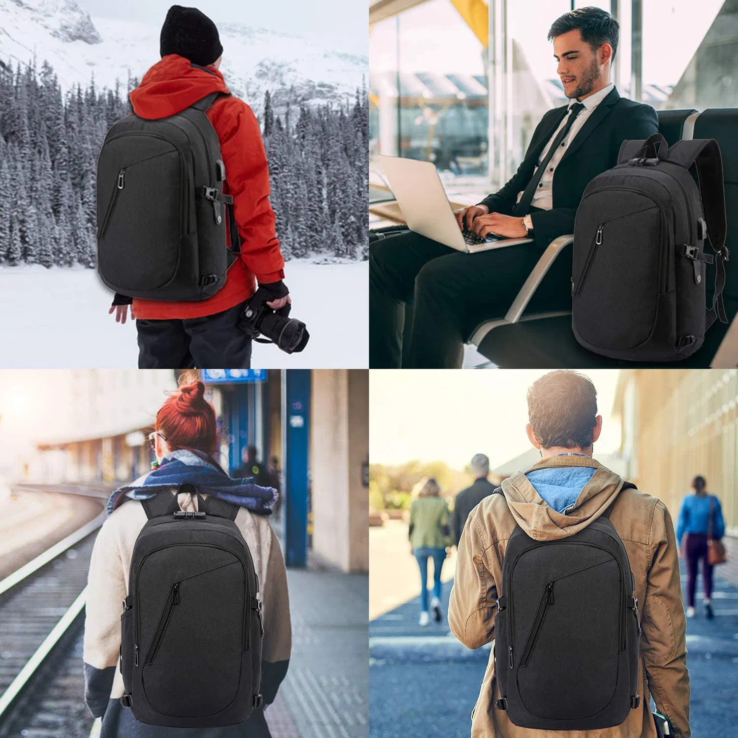 Custom Logo Men Office Back Pack Waterproof School Bag Smart USB Other Anti Theft Laptop Backpacks Bag