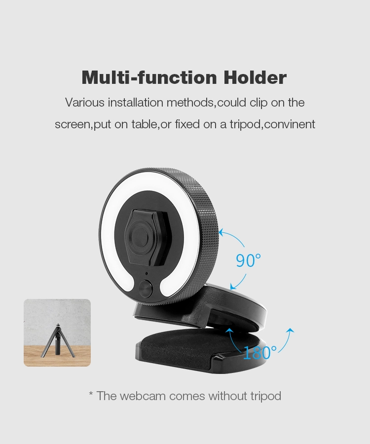 2m de alta definición de píxeles de 360 grados Webcamera Webcam lente óptico USB cámara CMOS con micrófono de sobremesa Webca para portátiles.