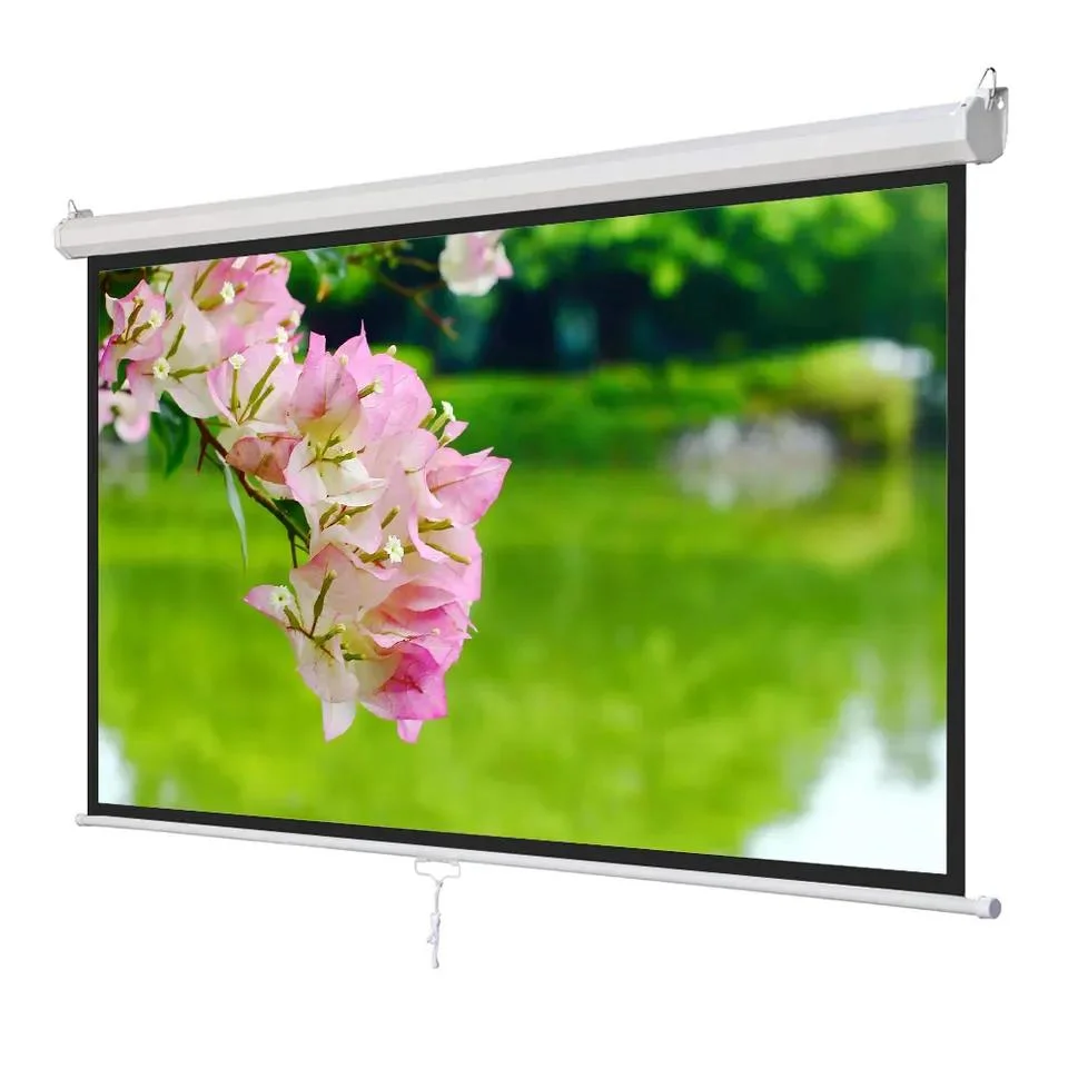 1: 1 Format China Projector Screen/Manual Screen Projector with Fiberglass Matte White