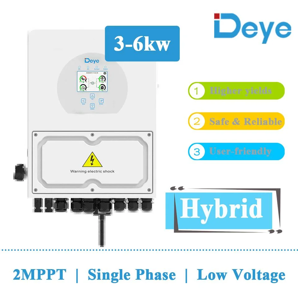 Deye Hybrid Single Phase Inverter 3kw 3.6kw 5kw 6kw with Low Voltage Battery