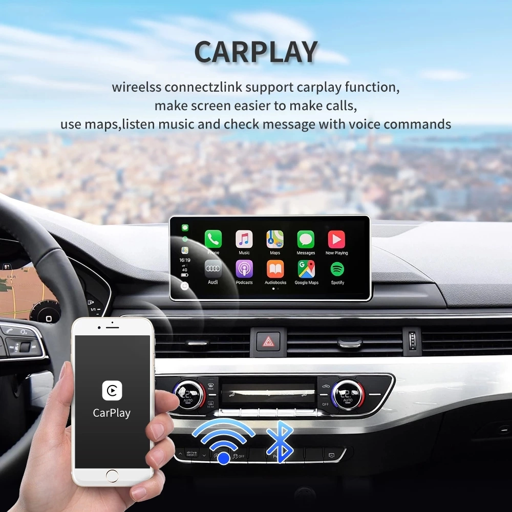 Автомобильная мультимедийная радиостанция CarPlay WiFi 4G LTE для Audi A4 B9 A5 2017-2020 Android 11 Система BT сенсорный экран авто Google 4+64G 8 Core