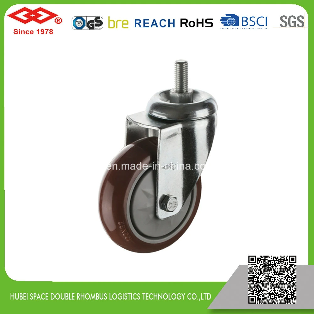 4 Inch Swivel Plate with Brake PU Whee Caster