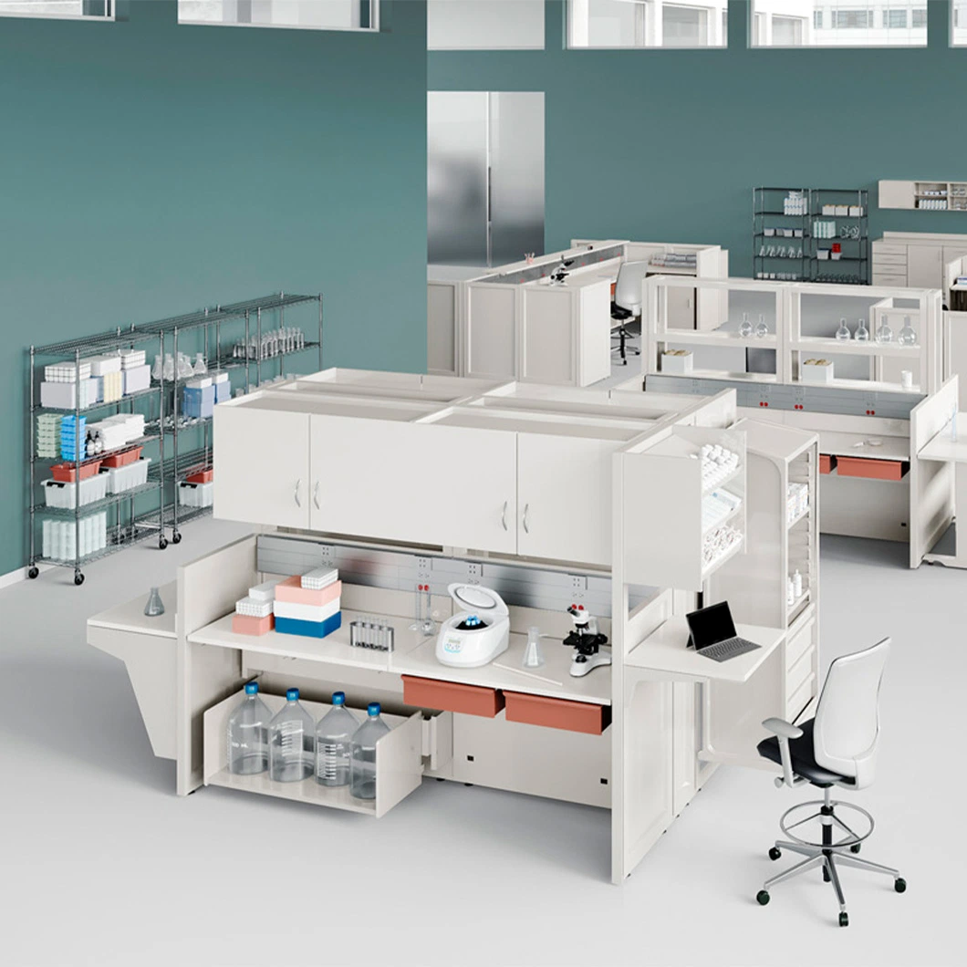Bancos de laboratorio resistentes a sustancias químicas Gabinetes para laboratorio de ciencias de la escuela del hospital Muebles