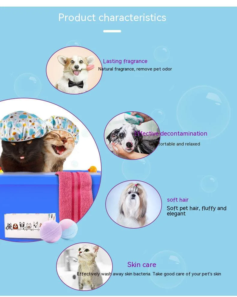 Bola de baño SPA bola de limpieza Accesorios para mascotas Perro Cat Fur Productos de limpieza para mascotas