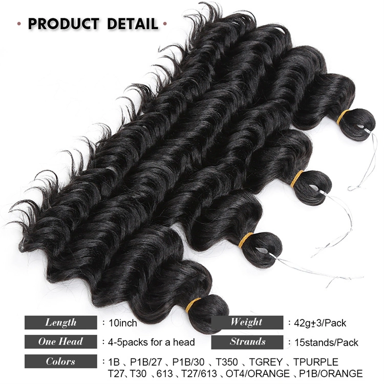 Onda profunda Crochê Extensão de cabelo Ombre loira Ocean Wave pêlos sintéticos