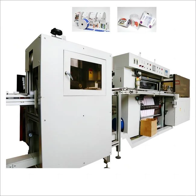 Papel térmico automático rollo de papel Slitting Rewinding Machine POS Lotery Paper Máquina cortadora
