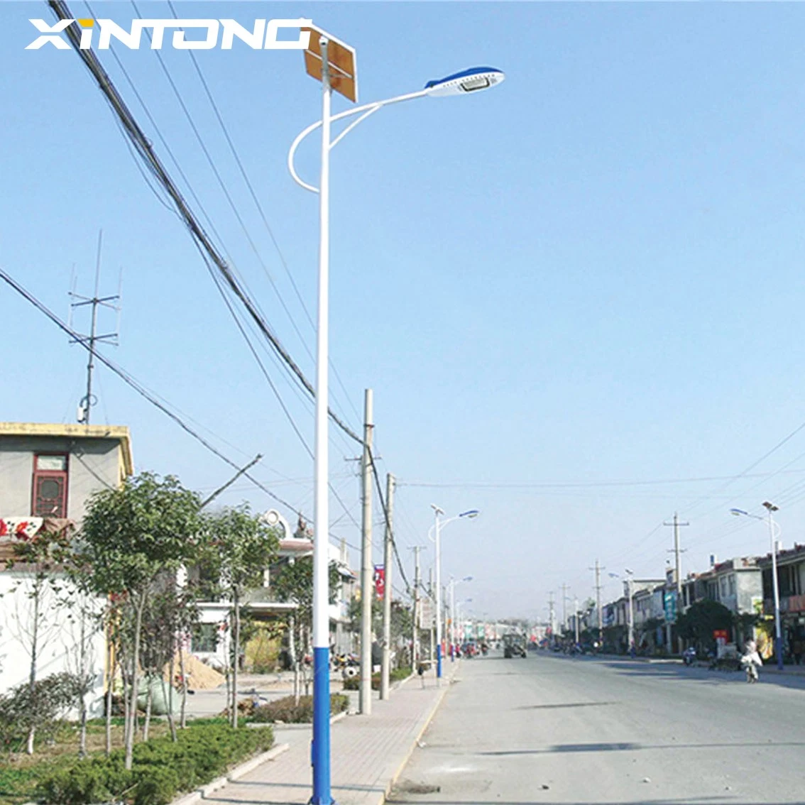 High quality/High cost performance  IP65 Waterproof Outdoor Solar LED Street Light with Auto-Cleaning