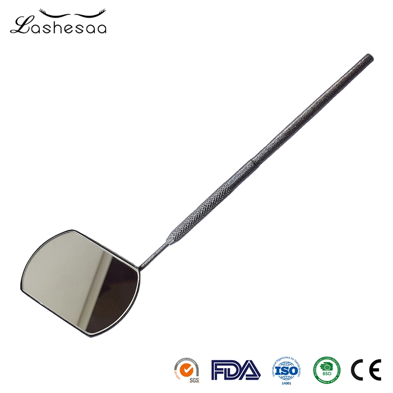 Mengfan High quality/High cost performance Stainless Steel Eyelash Inspection Mirror China Eyelashes Makeup Tool Handle Supplier Wholesale/Supplier Round Shape Eyelash Mirror