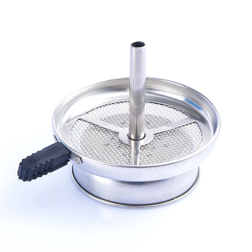 2 PCS/Set Metal Hookah Charcoal Separator, Ceramics Bowl Holder Silver Shisha Tobacco Water Pipes Chicha Sheesha Cachimba Nargile Waterpijp Hookha Accessories