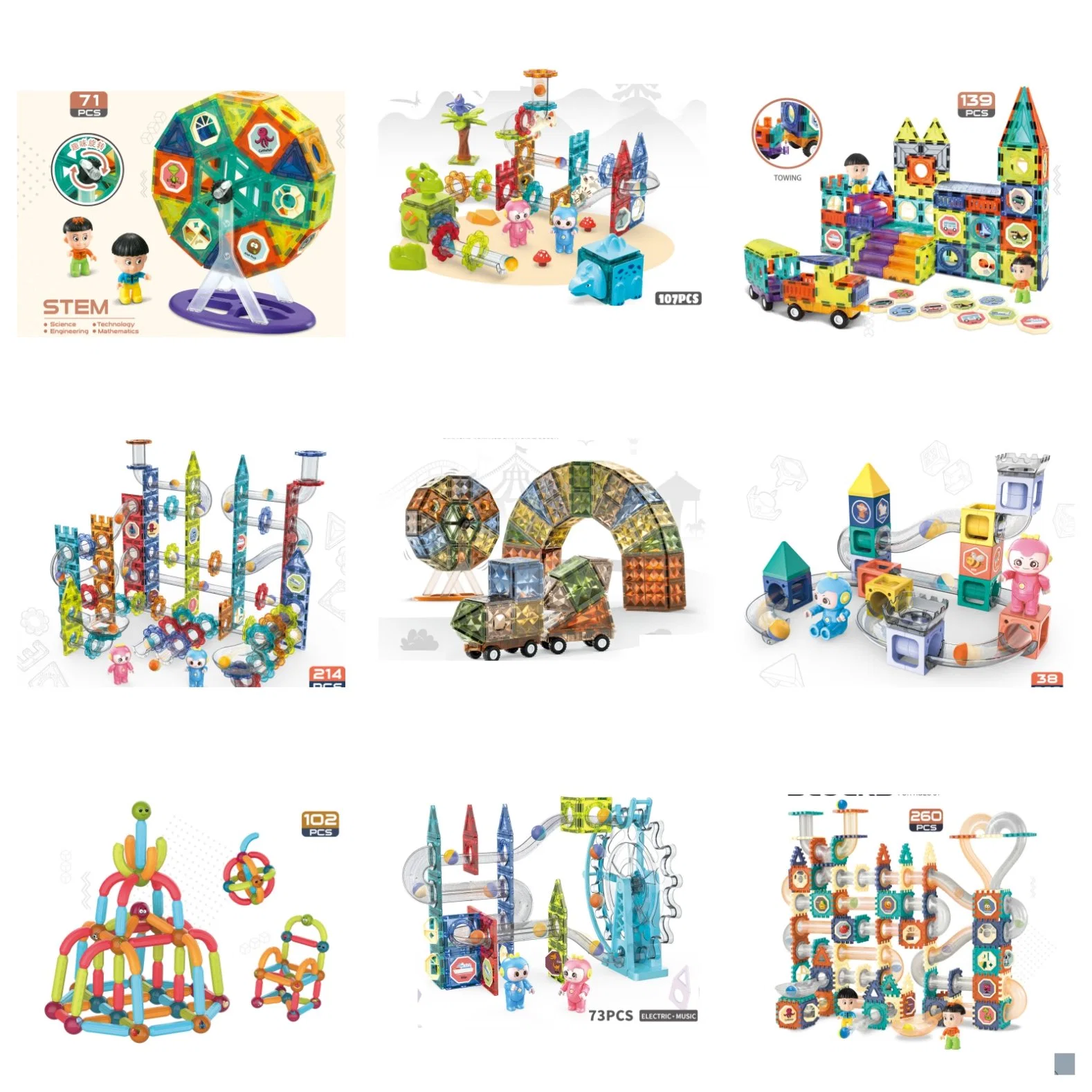 2023 Neue Kinder pädagogische Montage 3D Magnetstäbchen Bar magnetisch Ball Bausteine Modell Puzzle Magnet Blöcke Kunststoff Spielzeug Kinder Werbegeschenk Für Spielzeug