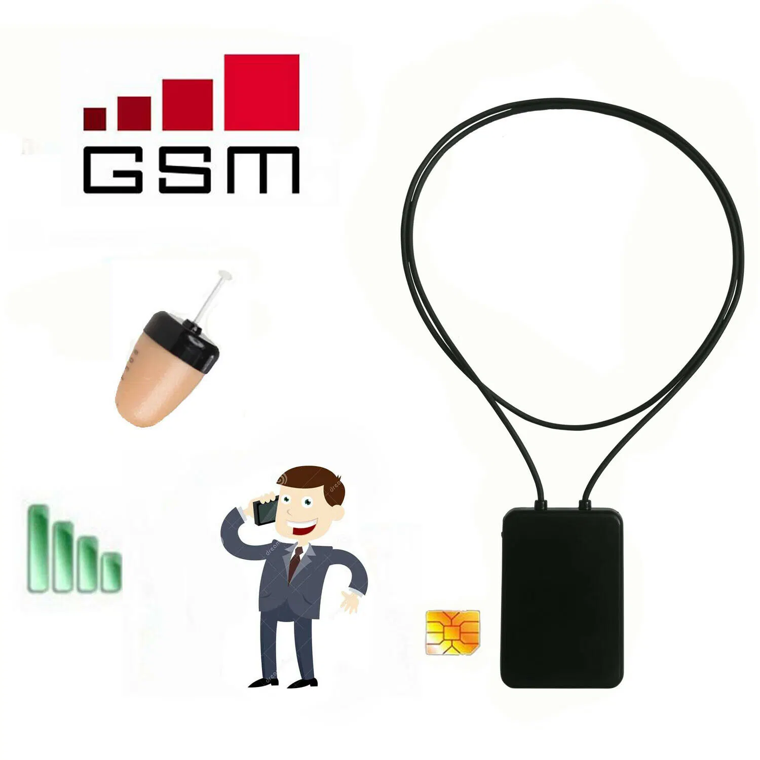 GSM Box Loop Hide Earpiece - 4.5W Output with Voice Adjustable Micro Earpiece