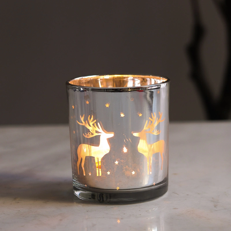 Shot Glass with Christmas Decoration for Votive Candle Ideal