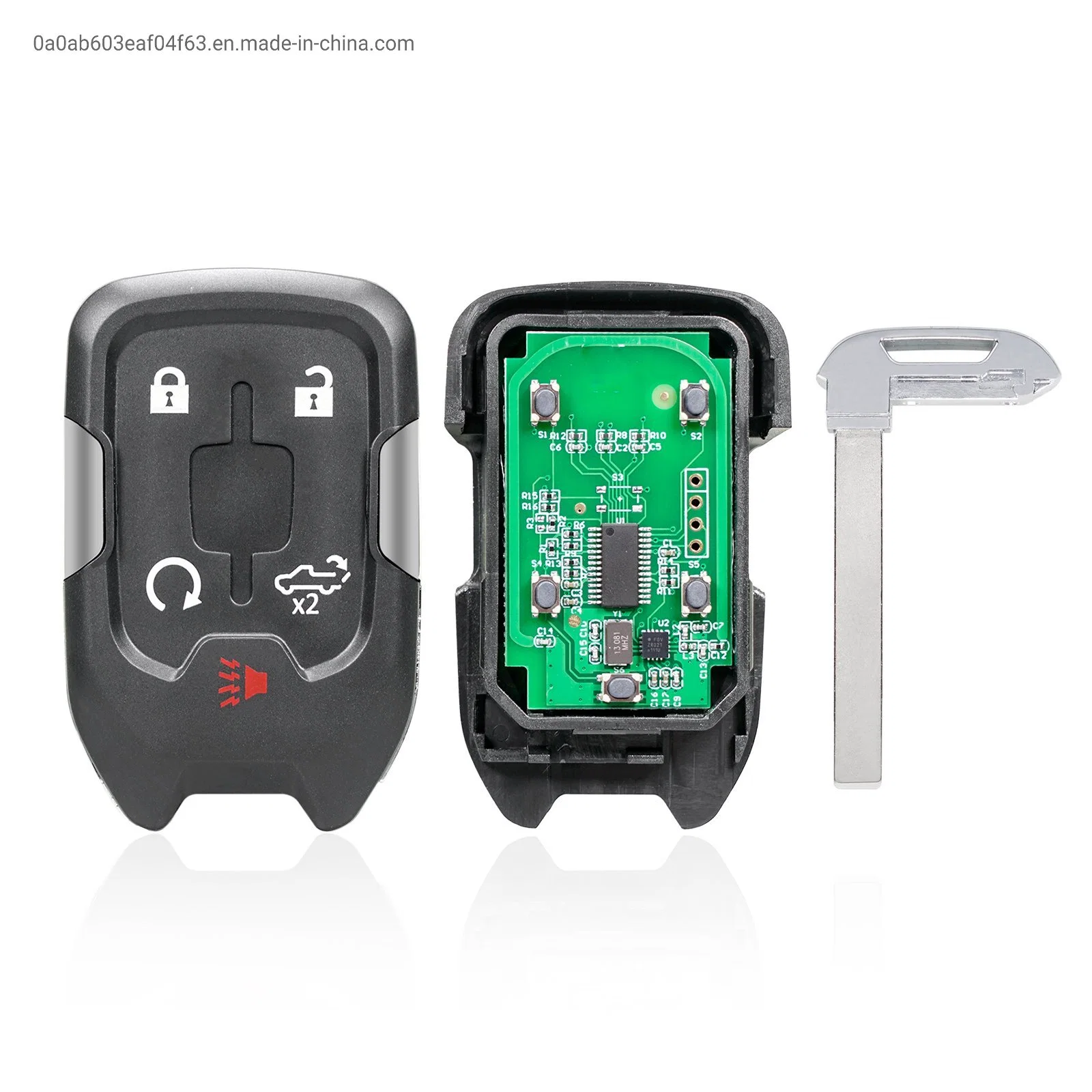 5 Buttons 433Mhz Ketless Entry Fob Smart Car Remote Key For 2019-2021 Chevrolet Silverado GMC Sierra 1500 2500 3500 FCC ID: HYQ1EA