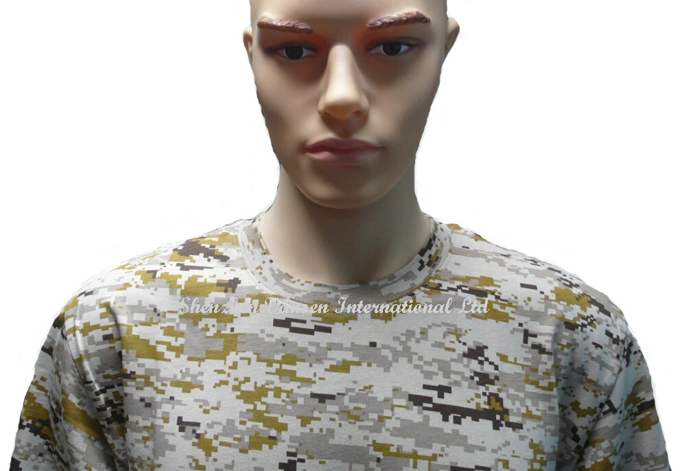 Knitted Desert Digital Camouflage Cotton T-Shirt