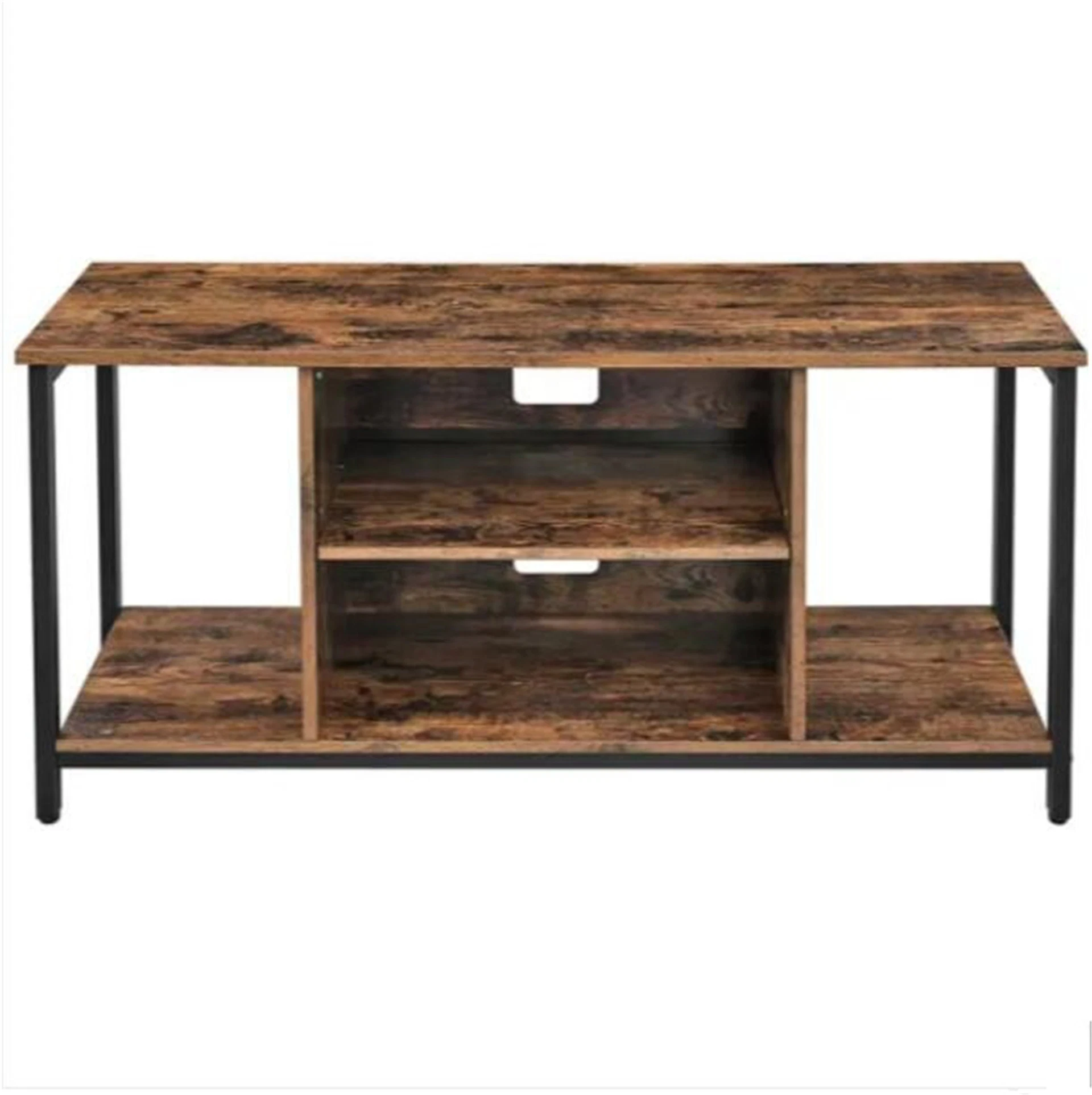 Modern Industrial Wood TV Console Table with Storage