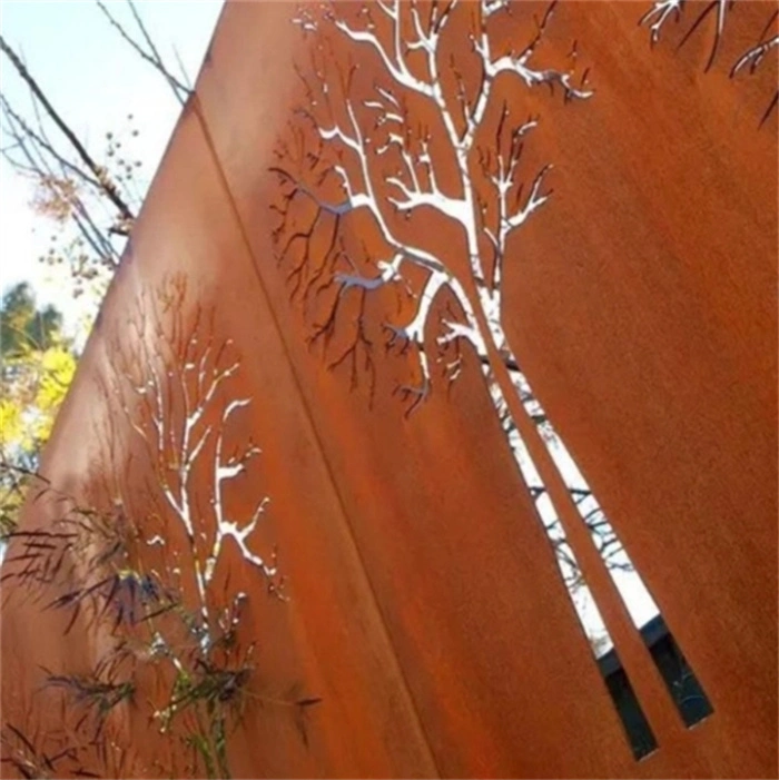 Laser Cut Decorative Metal Corten Steel Garden Screen