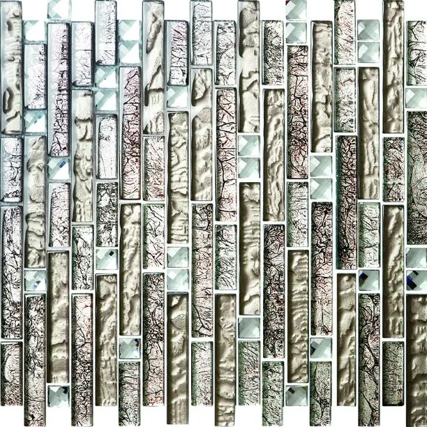 Rectangle Crystal Glass Mosaic Tiles Price Floor and Wall