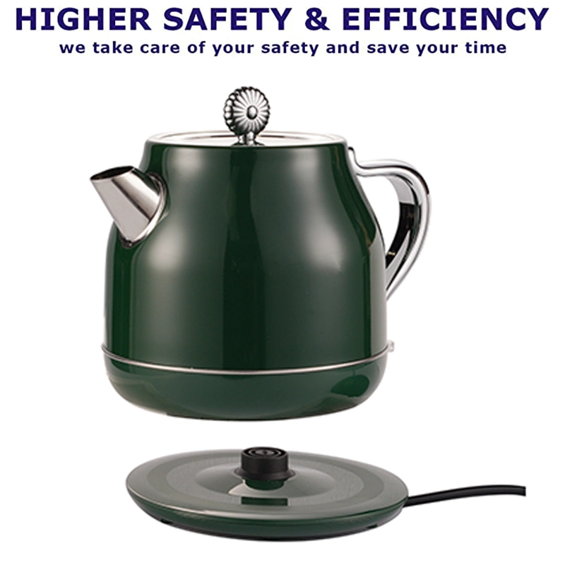 1.8L Electric Kettle 1800W 220V Retro 304 Stainless Steel Portable Travel Water Boiler Coffee Tea Pot