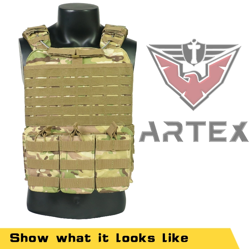 2023 Larger Molle Layout Combat Vest Supplies Personal Tactical Plate Armor Plate with Hidden Storage Bag