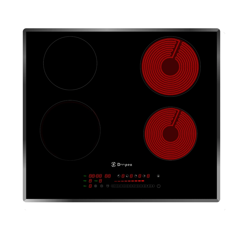 Cuisinière à induction pour appareils ménagers avec commande tactile par capteur.