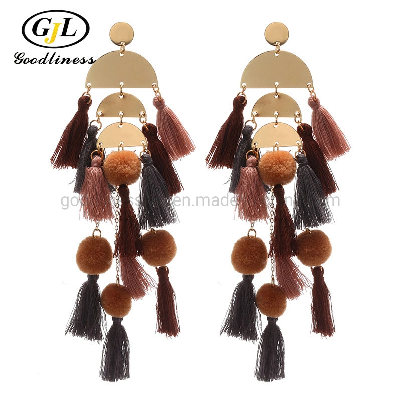 Wholesale/Supplier Tassels Semi-Circle Shape Bobemia Style Earring Jewelry