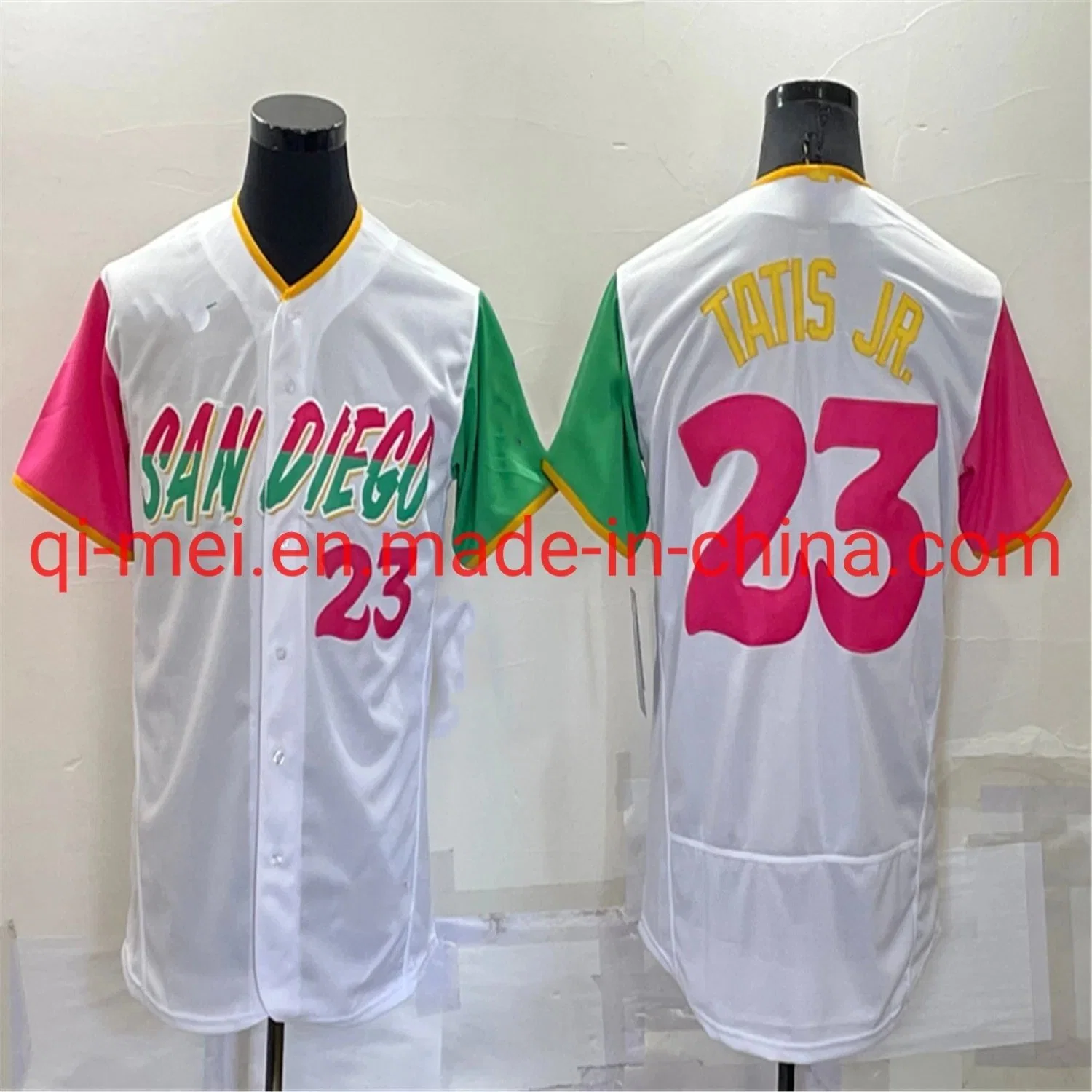 Camisetas de béisbol réplica San Diego Padres Tatis Jr. Machado Darvish City Connect 2022 Blanco Verde