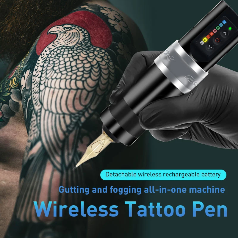 Drahtlose Batterie Rotary Tattoo Pen Maschine LED-Anzeige Tattoo Ausrüstung Versorgung