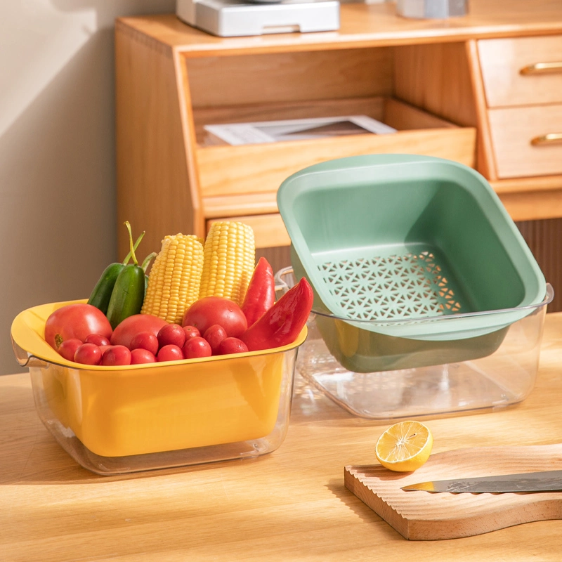 Household Kitchen Plastic Box Drain Basket Food Container